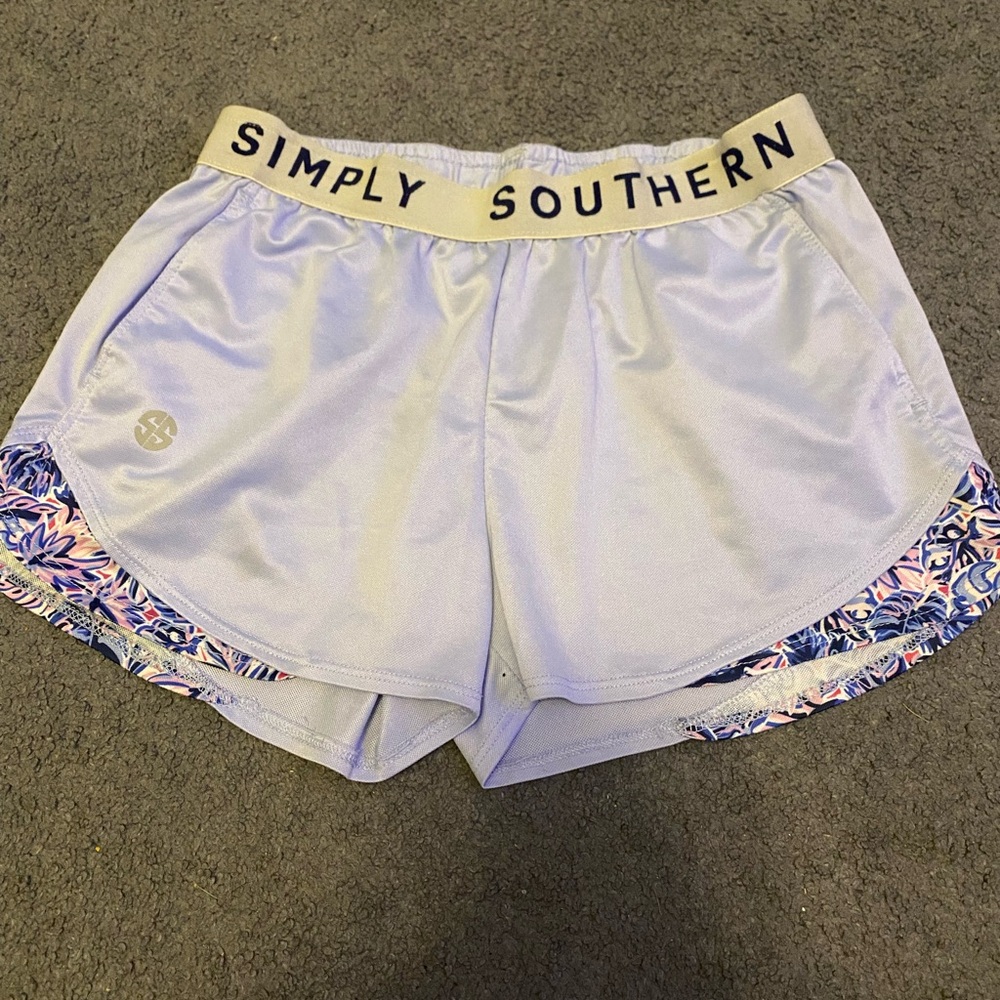 Simply Southern Women's Athletic Shorts in Light Blue